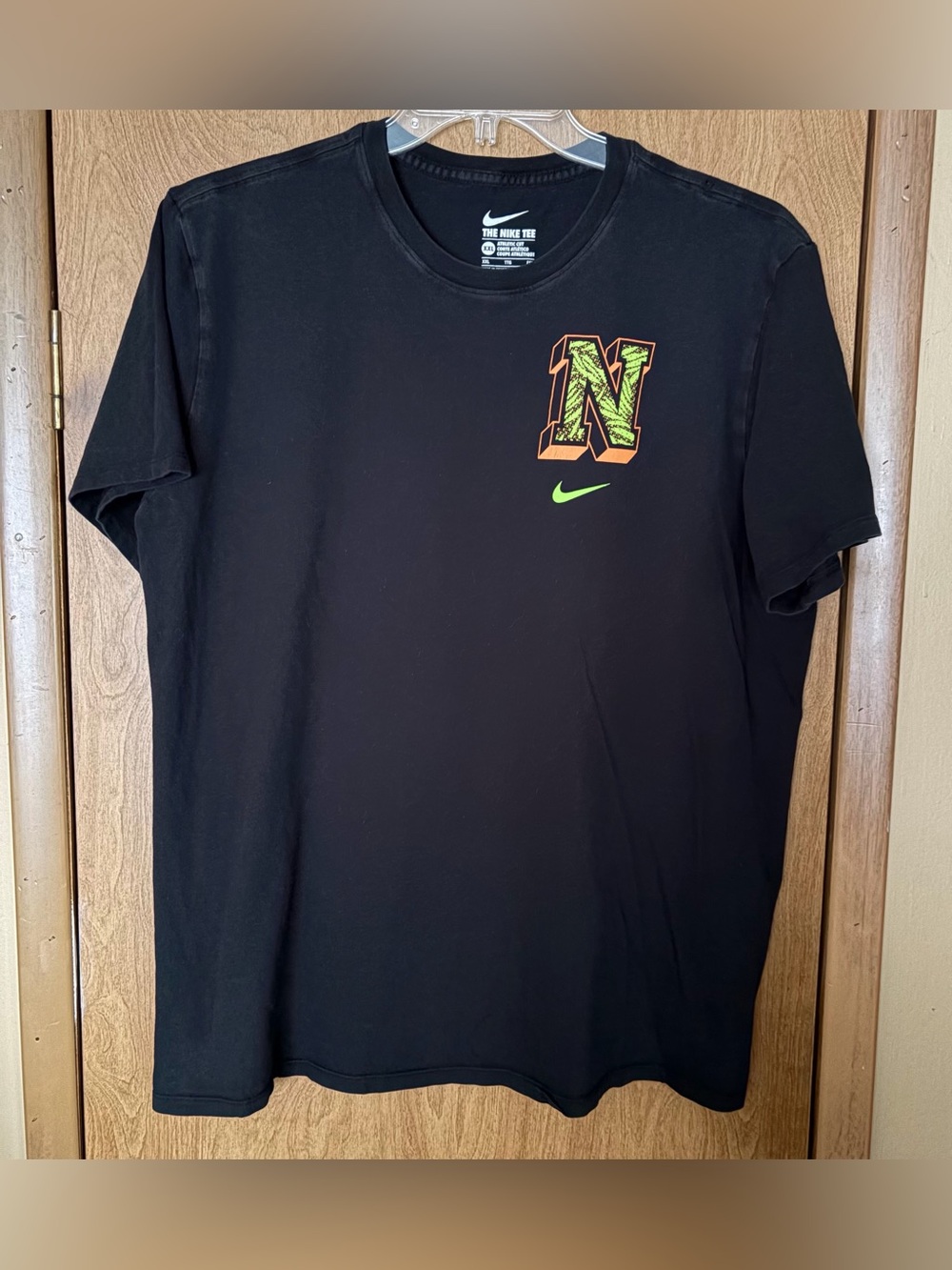 Nike Athletic Cut Graphic Tee Shirt Mens XXL Black Block Letter N Number 00